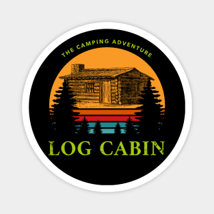 Log Cabin Camping Adventure Slasher Horror Halloween Design Magnet